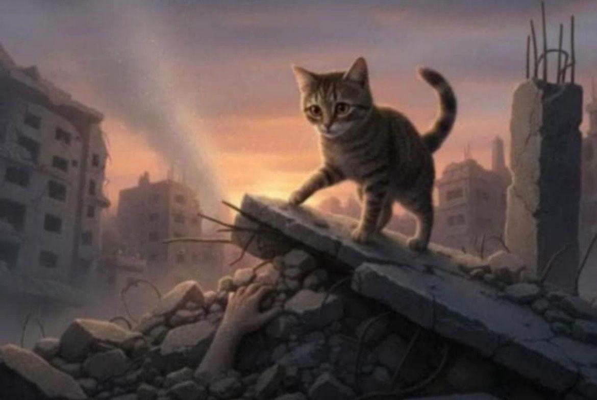 قطة اليسار تبحث عنها