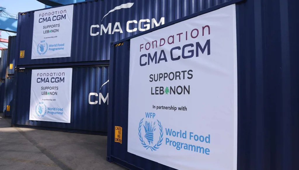 مبادرة إنسانية جديدة في لبنان... Fondation CMA CGM تنقل 1000 طن من المساعدات الإنسانية التابعة لبرنامج الأغذية العالمي