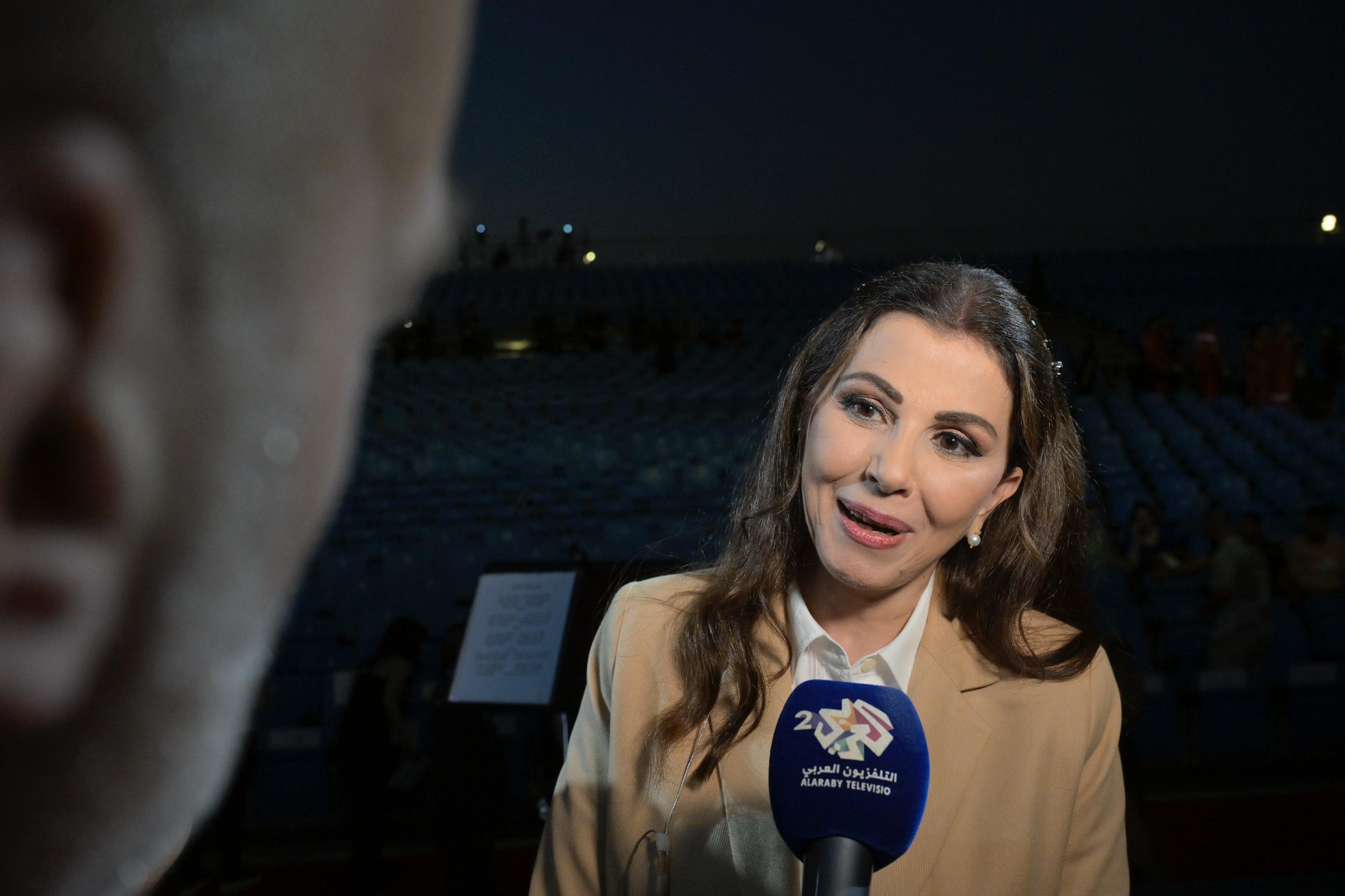 ماجدة الرومي قبيل انطلاق الحفل. (نبيل اسماعيل)
