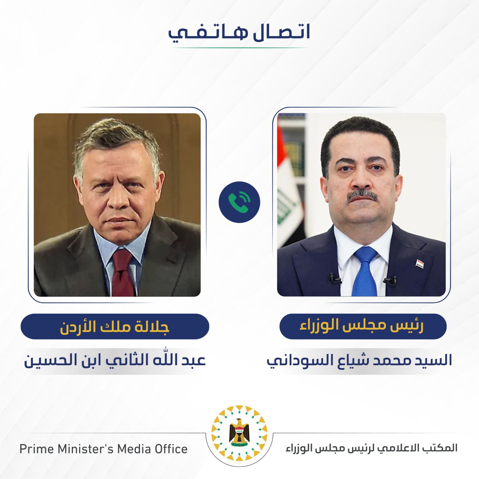 السوداني وملك الأردن (مجلس الوزراء).