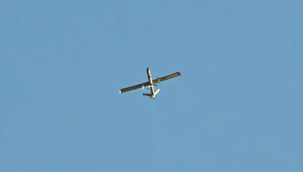 An Israeli drone in the skies over Beirut. (AFP)