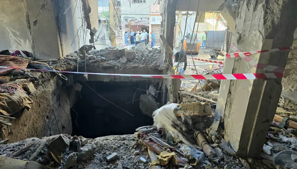 Site of the Israeli strike in Sidon
