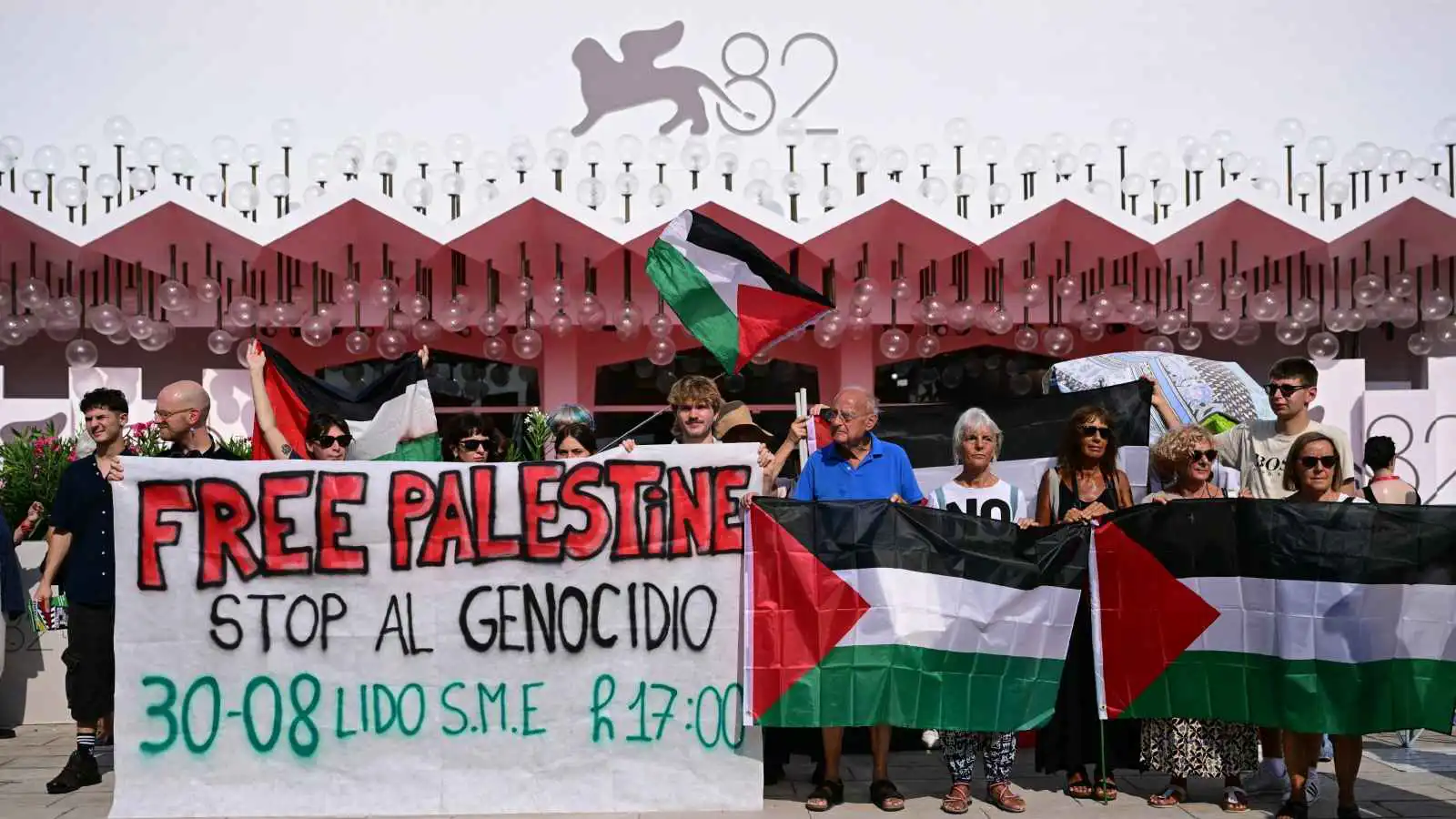 فعالية مؤيدة لغزة قبل افتتاح مهرجان البندقية السينمائي (أرشيفية)