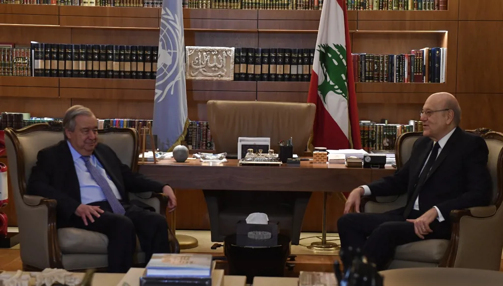 غوتيريش بعد لقائه ميقاتي: هناك أهمية لدعم القوات المسلحة اللبنانية