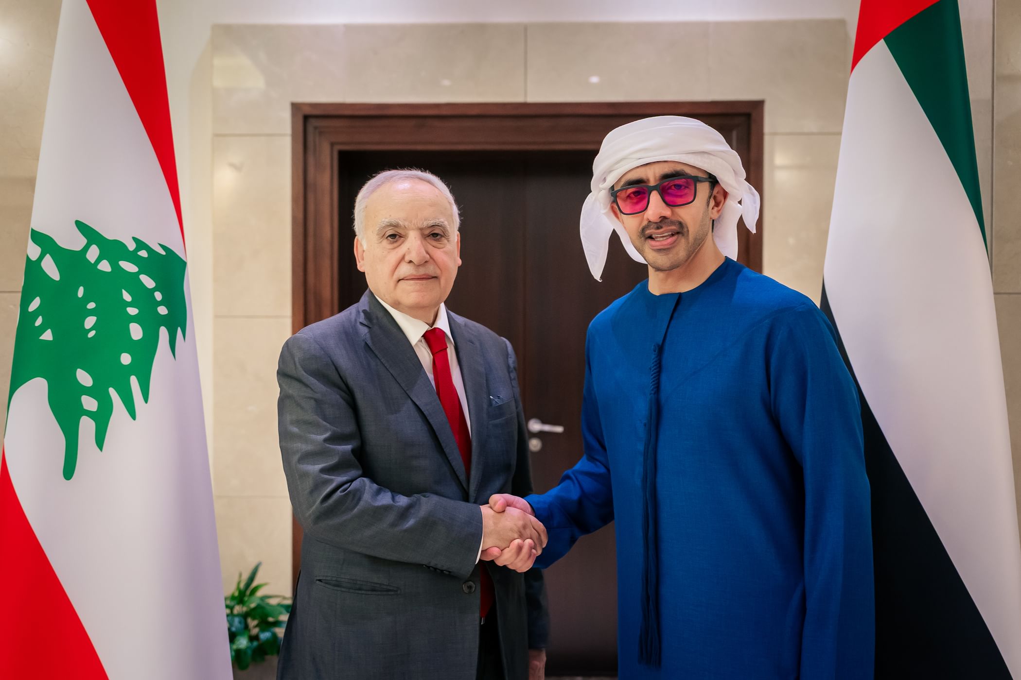 لقاء بين وزير الخارجية الإماراتي ووزير الثقافة اللبناني (وام).