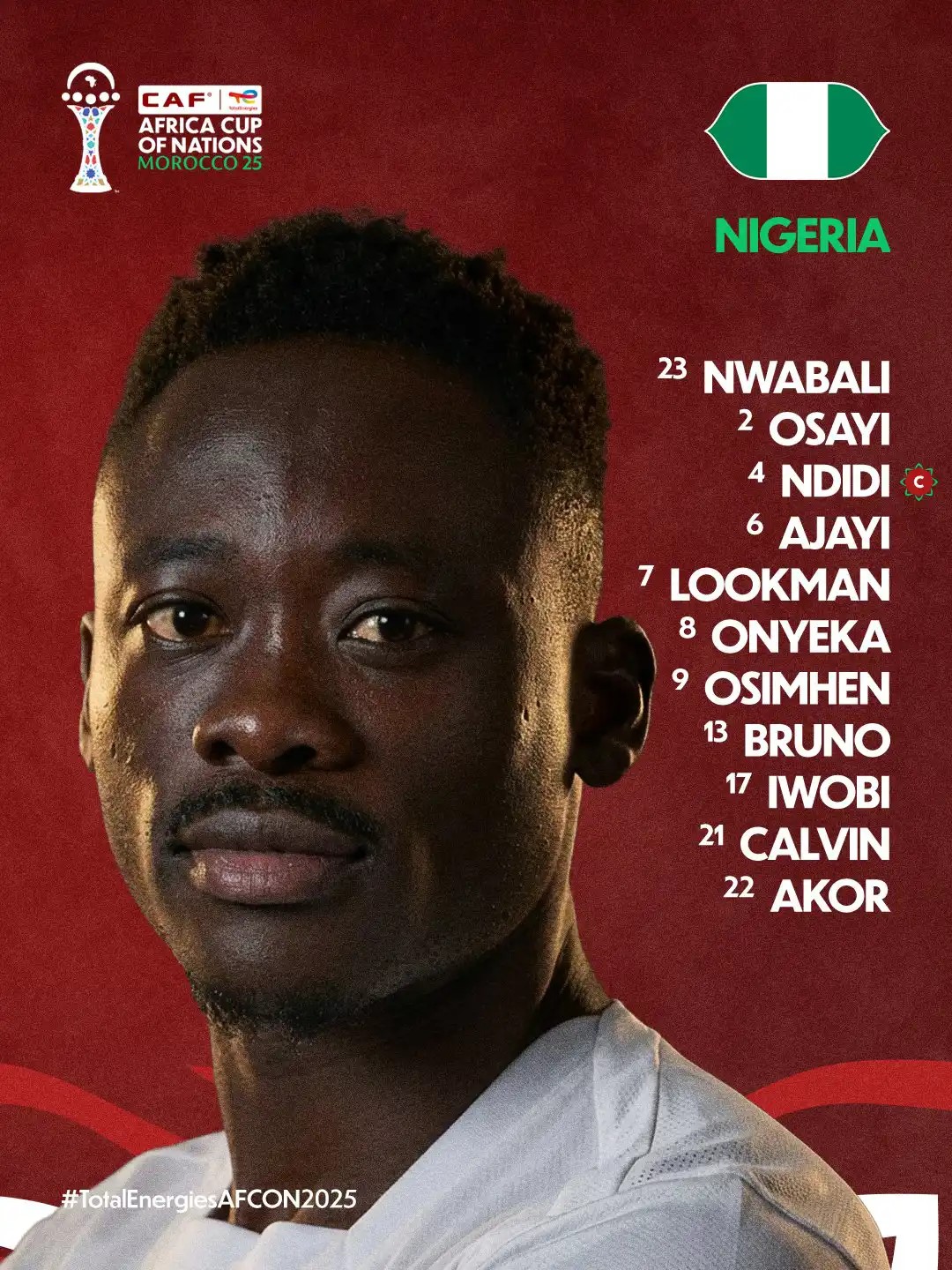 تشكيلة نيجيريا. (إكس)