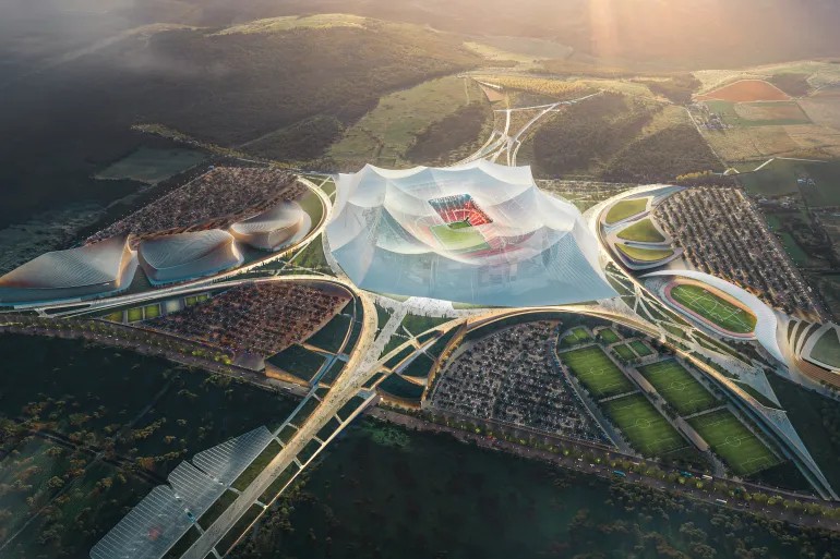 تصميم ملعب الحسن الثاني.