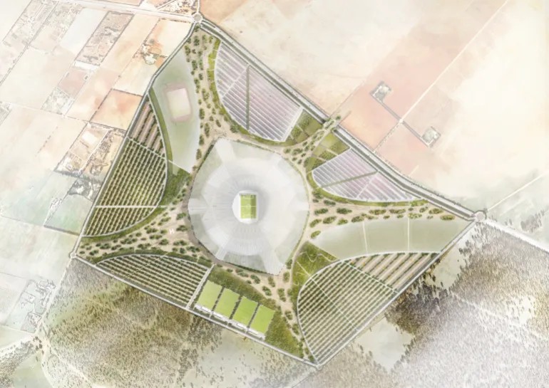 تصميم ملعب الحسن الثاني.