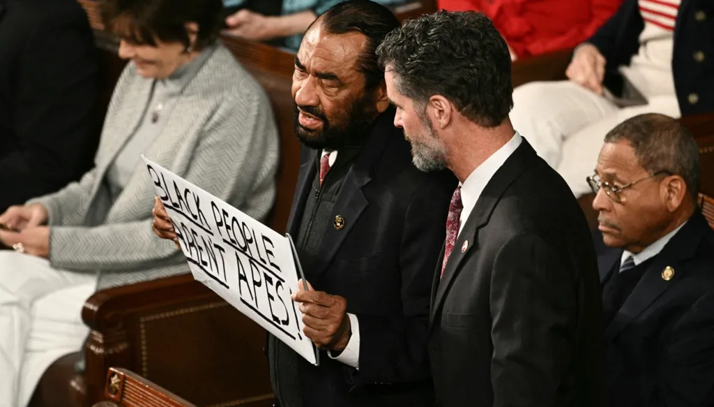 "السود ليسوا قروداً"... تحرّك لنائب ديموقراطي خلال خطاب ترامب (صور وفيديو)