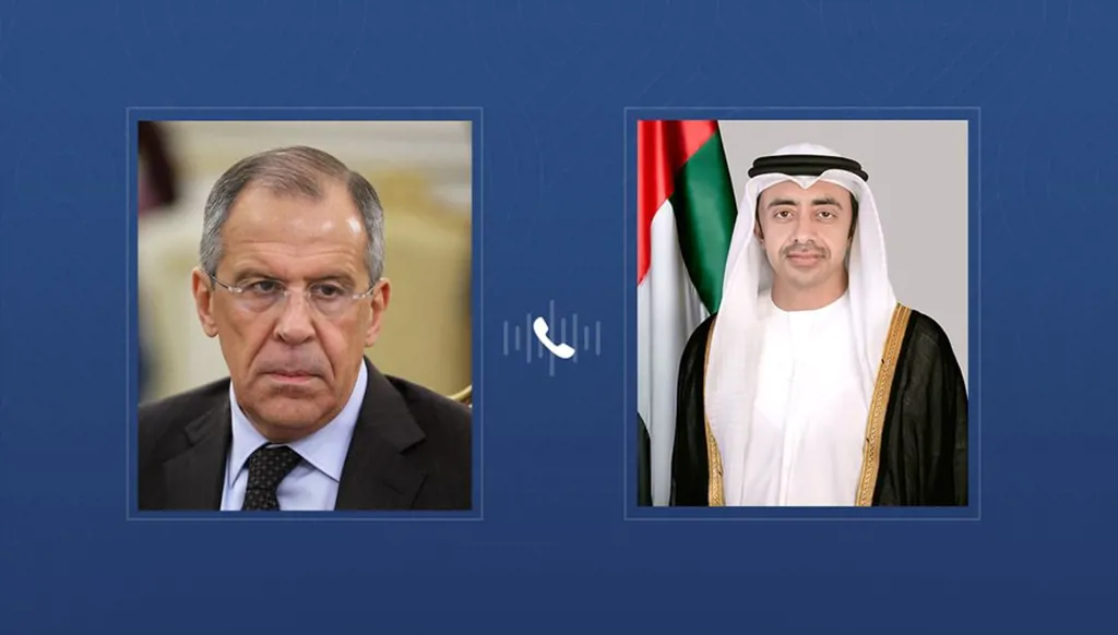 عبدالله بن زايد ولافروف يبحثان هاتفياً التطورات الإقليمية