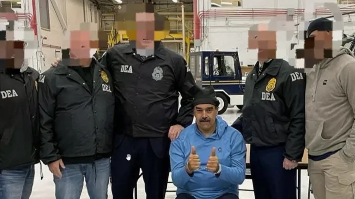 مادورو بعد اعتقاله (إكس)