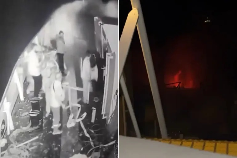 اشتعال النيران بالسفينة.