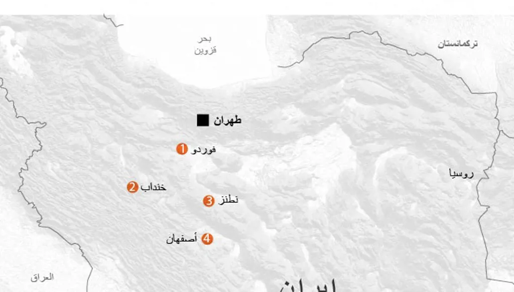 فوردو ونطنز وأصفهان تُشكّل صلب البرنامج النووي الإيراني (خريطة)