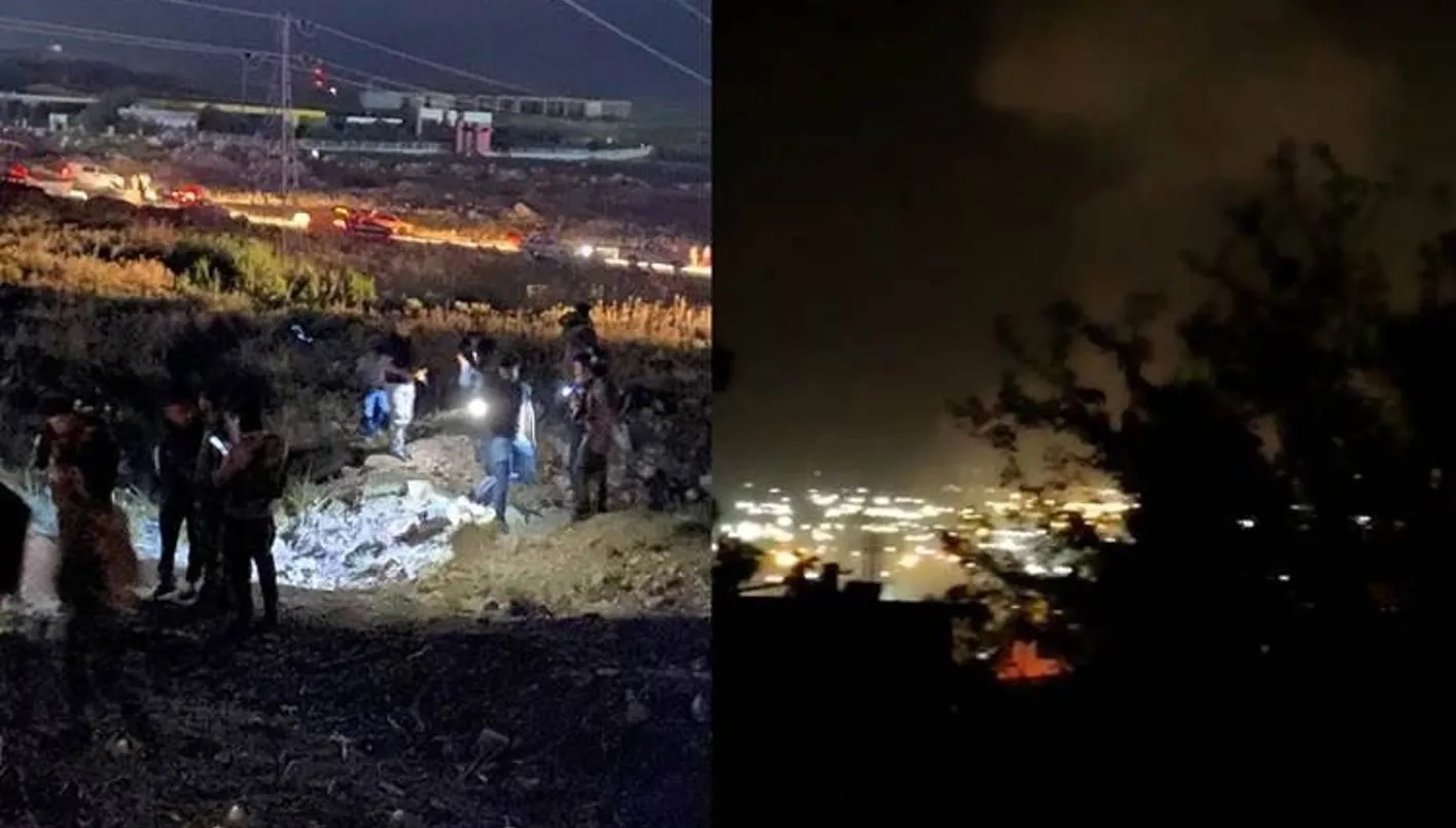 الكشف على مكان سقوط طائرتين مسيرتين في السليمانية (تواصل اجتماعي).