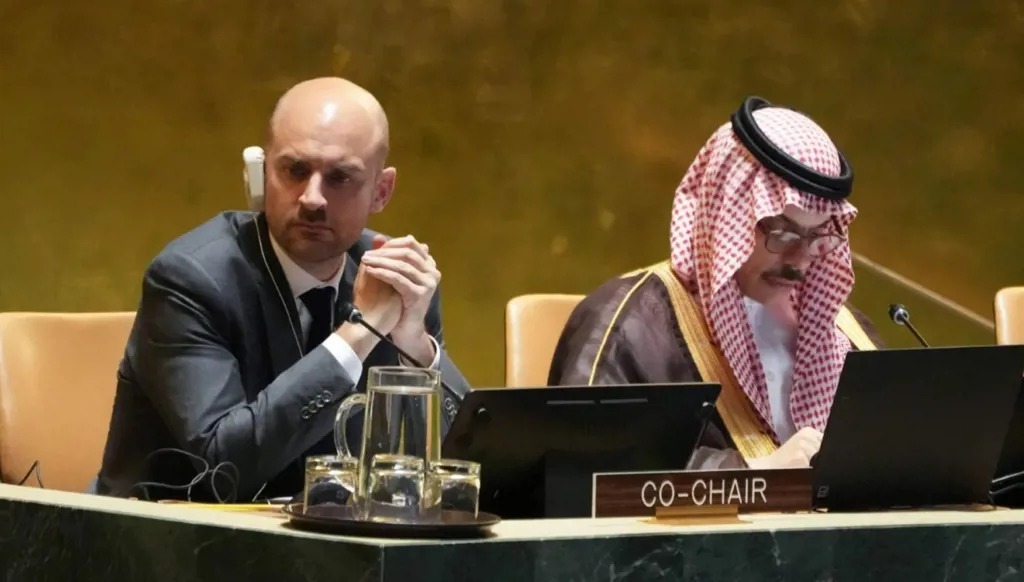 رئاسة مؤتمر نيويورك السعودية - الفرنسية المشتركة (وكالات).