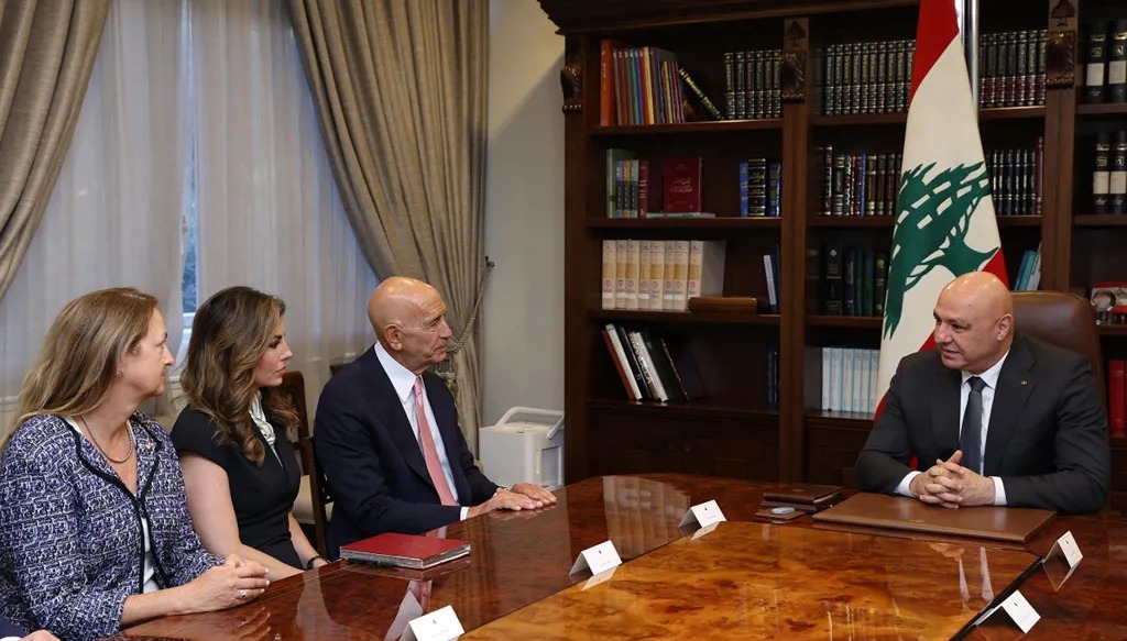 الوفد الأميركي في لقاء سابق مع الرئيس عون  (الرئاسة اللبنانية).