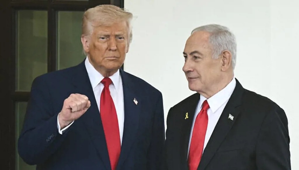 نتنياهو وترامب في البيت الأبيض (أ ف ب).