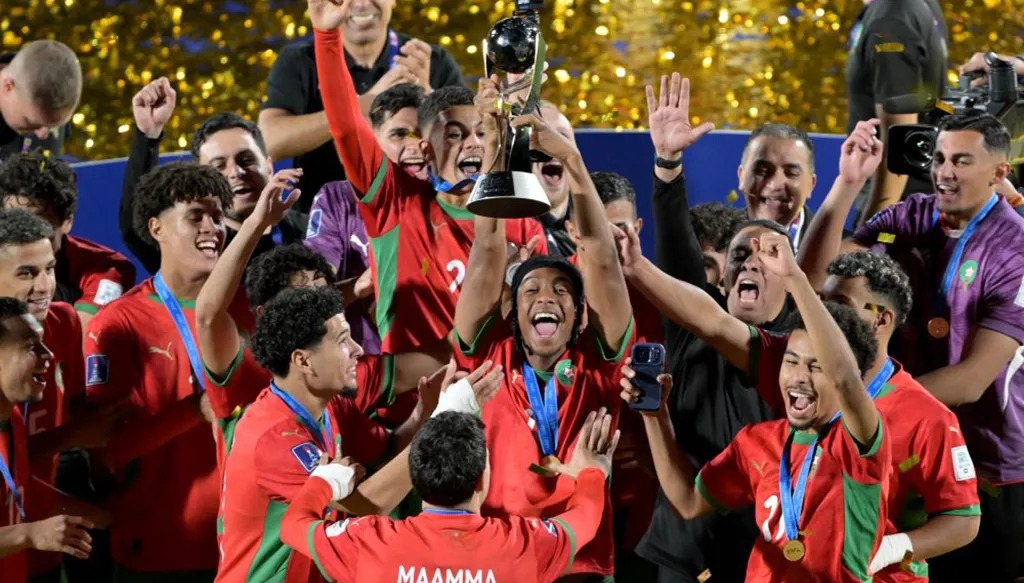 فرحة المغرب بلقب كأس العالم. (أ ف ب)
