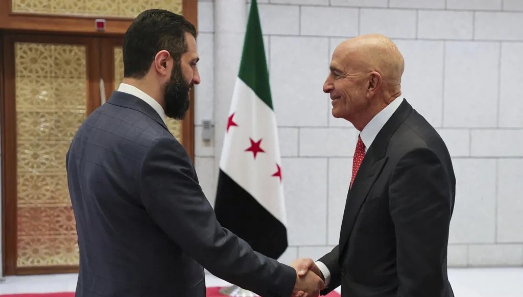 برّام والشرع في دمشق (أ ب).