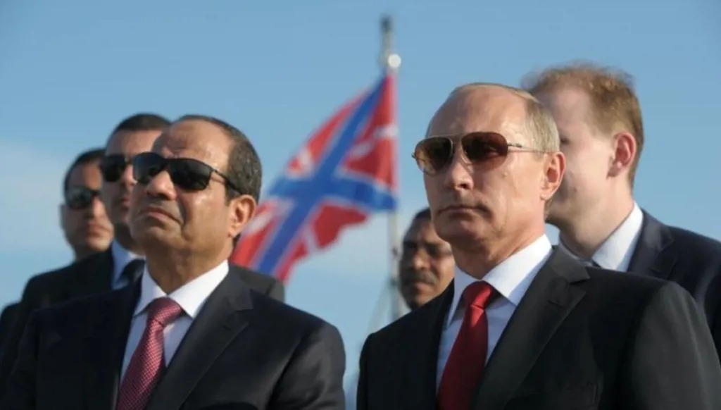 الرئيسان الروسي فلاديمير بوتين والمصر عبدالفتاح السيسي (أ ف ب)