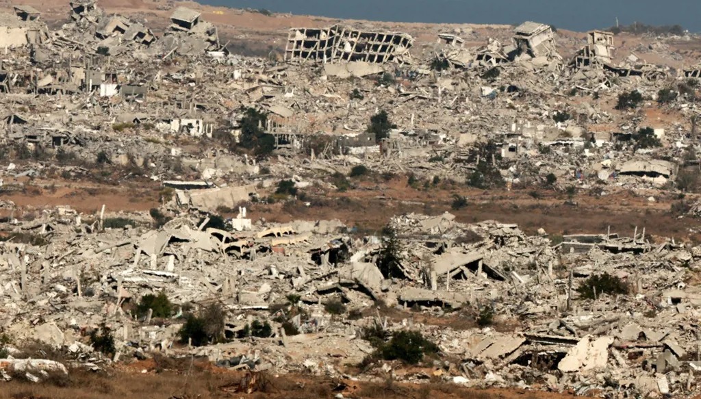 جانب من الدمار الكبير الذي خلفته الحرب الإسرائيلية على غزة. (أ ف ب)