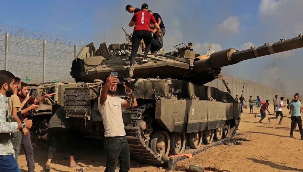 مشهد من السابع من أكتوبر (أ ف ب).