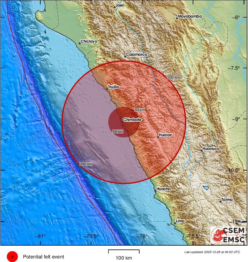 زلزال البيرو كما يظهر على الخرائط (وكالات).