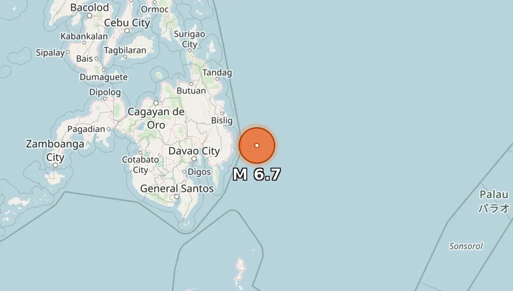 زلزال بقوّة 6,7 درجات يهزّ منطقة قرب باكولين في الفيليبين