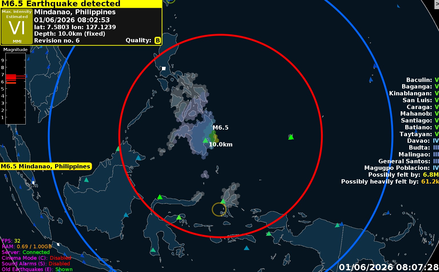 الزلزال في الفيليبين (إكس).