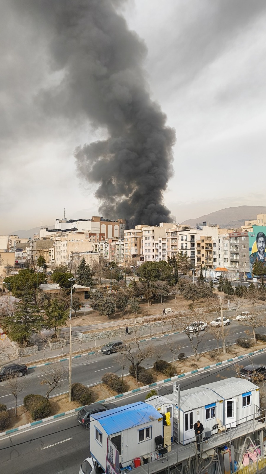 الحريق غرب طهران (إكس).