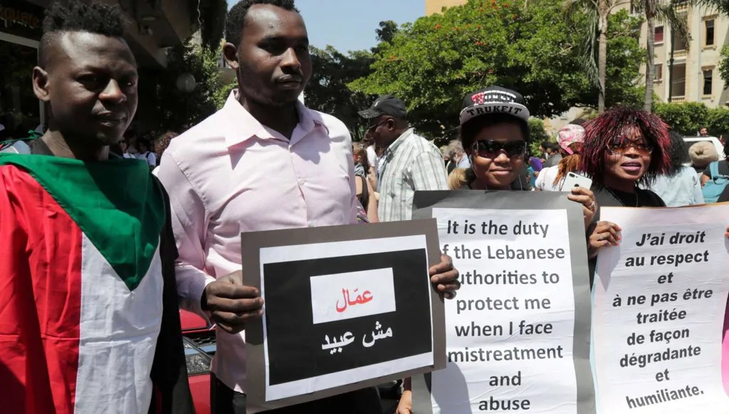 تحرك سابق للعمال الأجانب في لبنان.