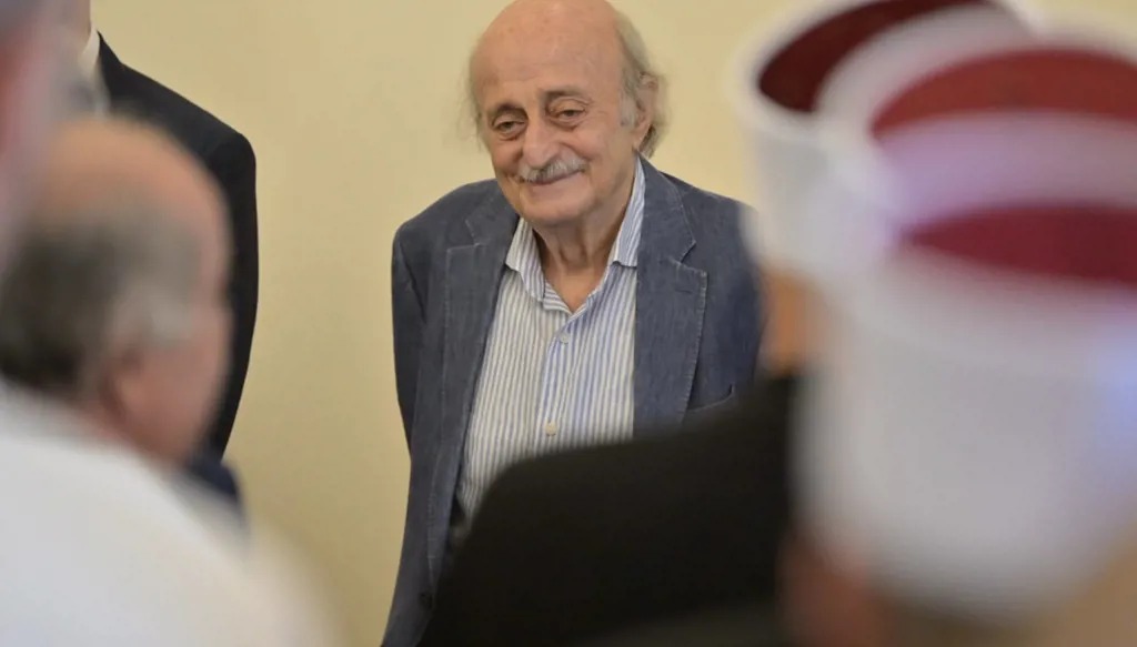 لرئيس السابق للحزب التقدمي الاشتراكي وليد جنبلاط في دار الطائفة خلال افتتاح اجتماع المجلس المذهبي الدرزي. (نبيل اسماعيل)