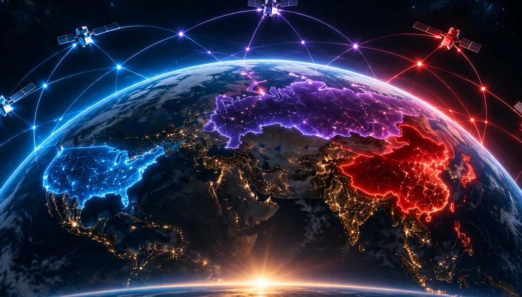 الأقمار الصناعية تتحول إلى أدوات نفوذ في الصراع العالمي على الإنترنت الفضائي والسيادة الرقمية. (تصميم النهار)