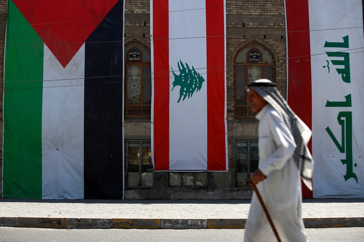 الأعلام العراقية واللبنانية والفلسطينية في بغداد (تعبيرية- 