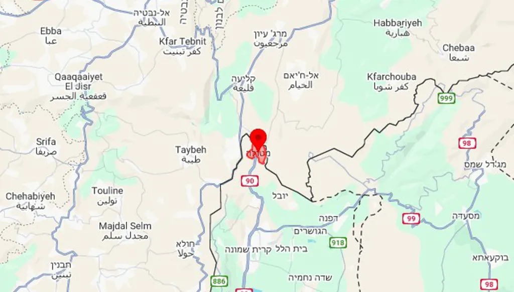 خريطة نشرها إعلام عبري للحدود بين لبنان وإسرائيل (أرشيفية).
