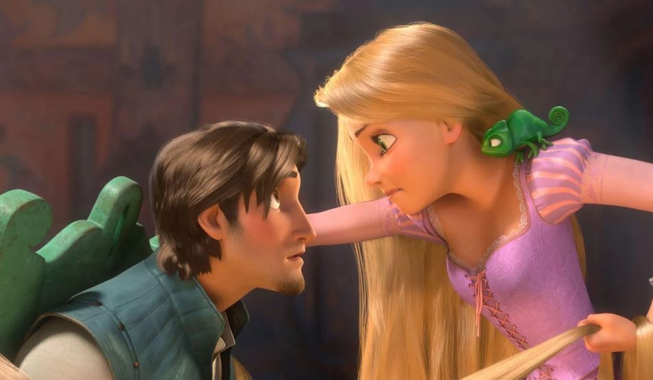 ربازل وفلين رايدر في فيلم Tangled الكرتوني (انترنت)