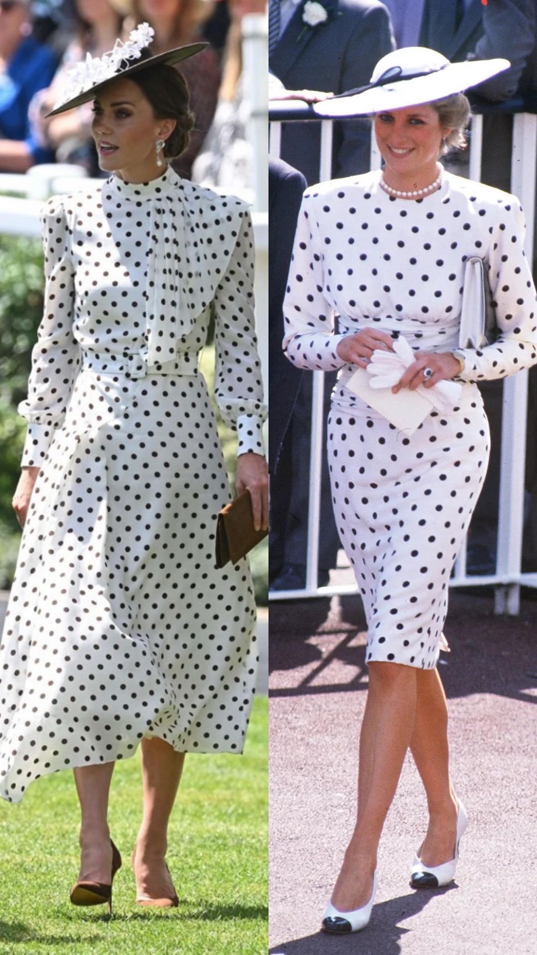 الاميرة ديانا وكيت كيدلتون بأسلوب بولكا دوت (Pinterest)