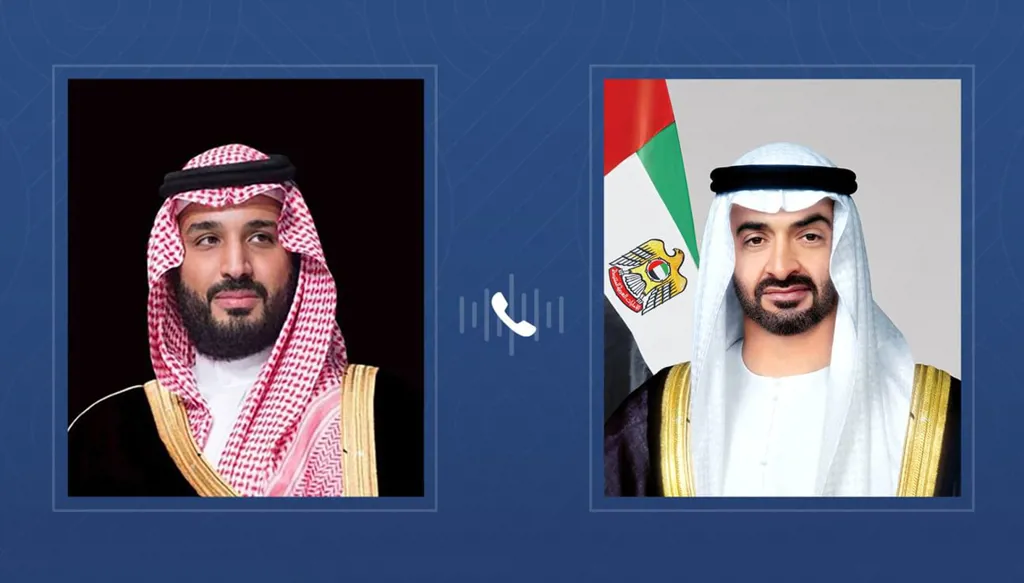 بن زايد وولي العهد السعودي يبحثان هاتفياً الجهود المبذولة بشأن التطورات في المنطقة