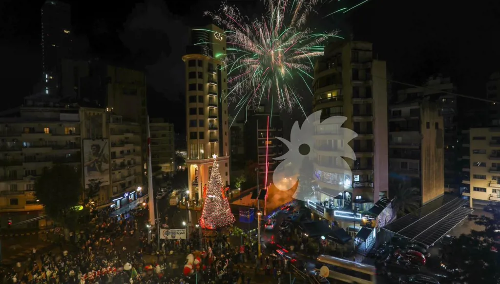 إضاءة شجرة الميلاد في ساحة ساسين (صور)