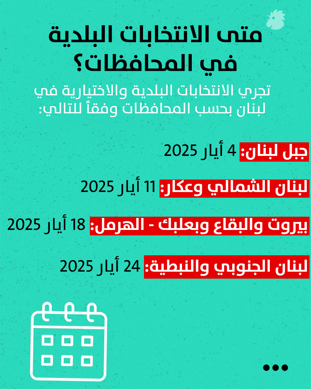 تواريخ الانتخابات البلدية (النهار)