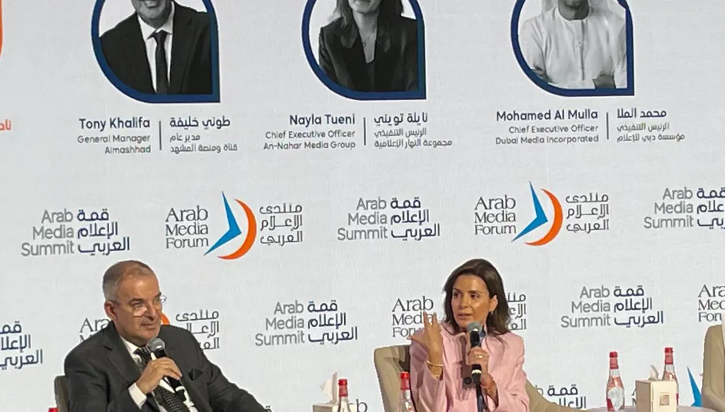 "قمّة الإعلام العربي" في دبي... نايلة تويني لـ"وام": علينا كإعلاميين ومؤسسات مواكبة التغيير والتطوّر معه
