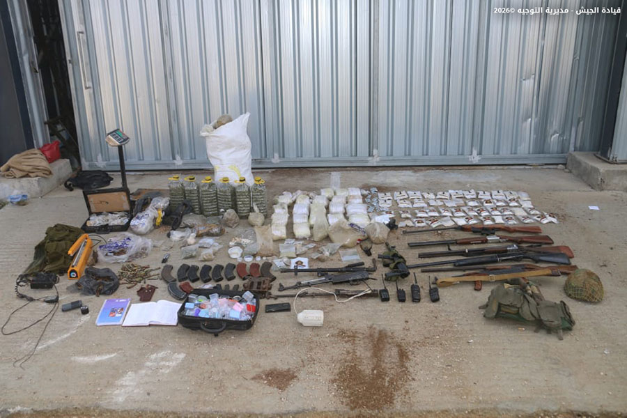 صورة للمضبوطات (الجيش اللبناني).