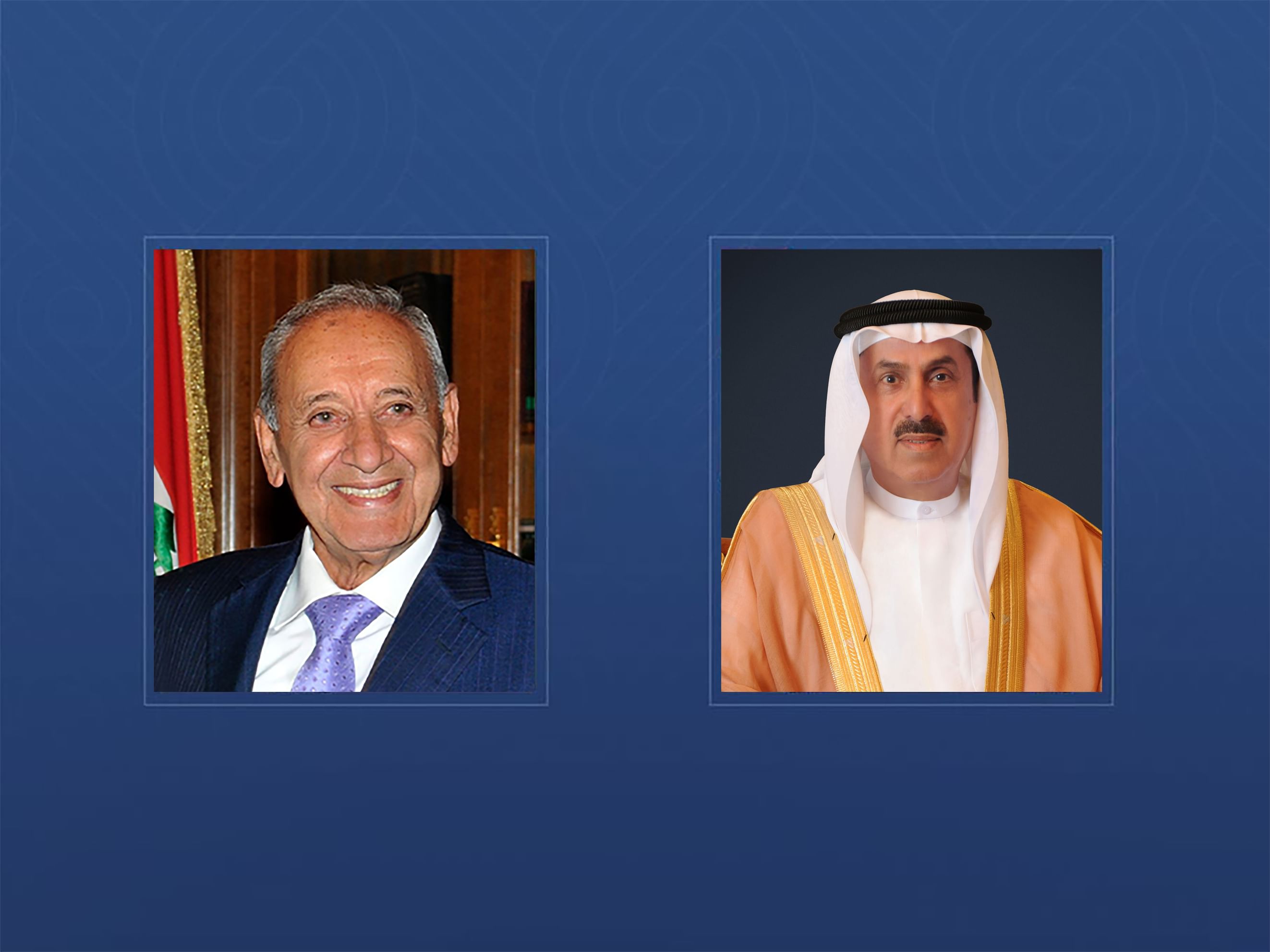 رئيس المجلس الوطني الاتحادي الإماراتي صقر غباش ورئيس مجلس النواب اللبناني نبيه بري