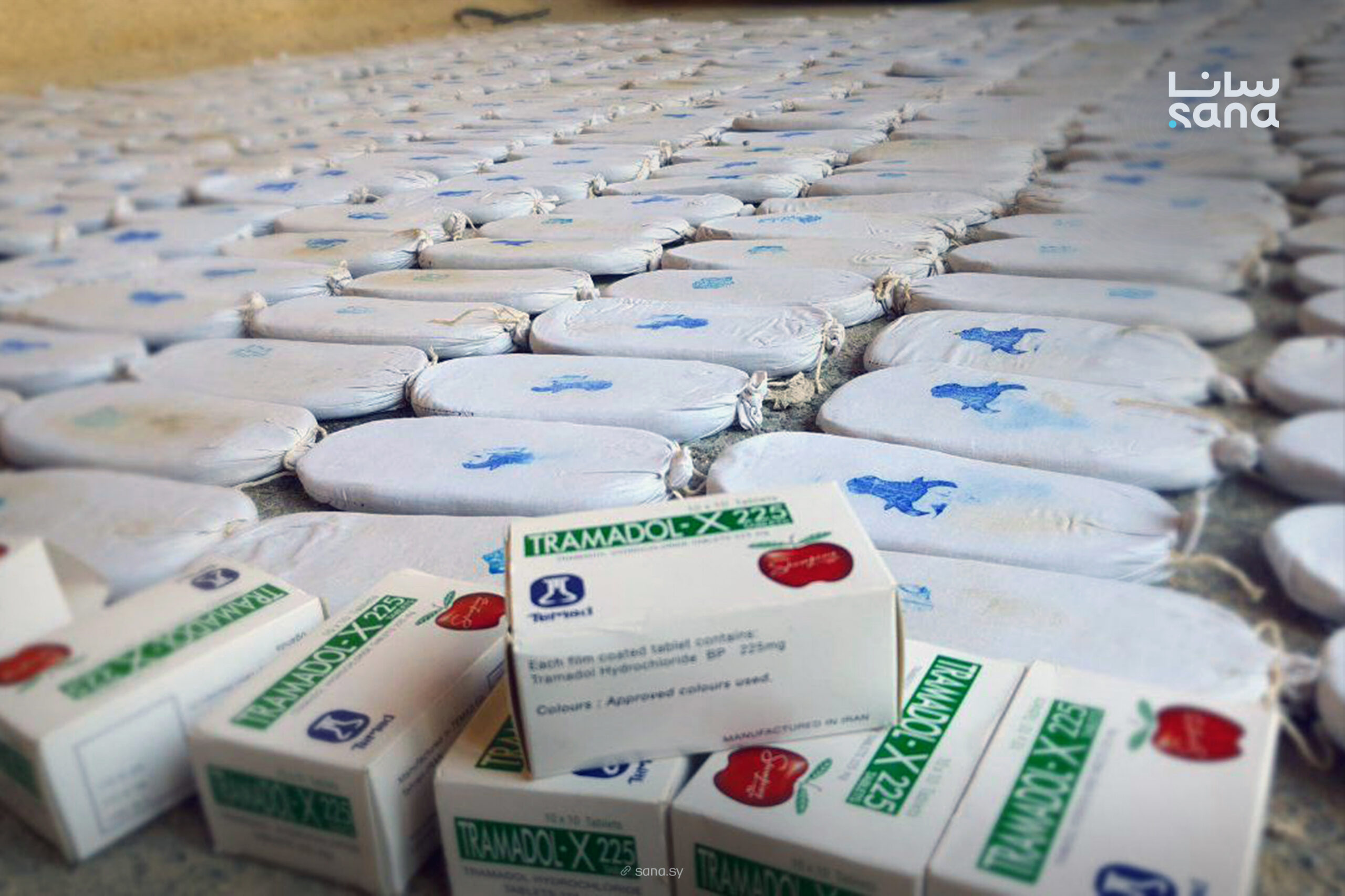 كمية من المخدرات التي تم ضبطها (سانا)