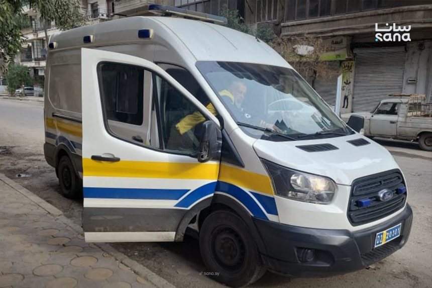 استهداف سيارة إسعاف (سانا).