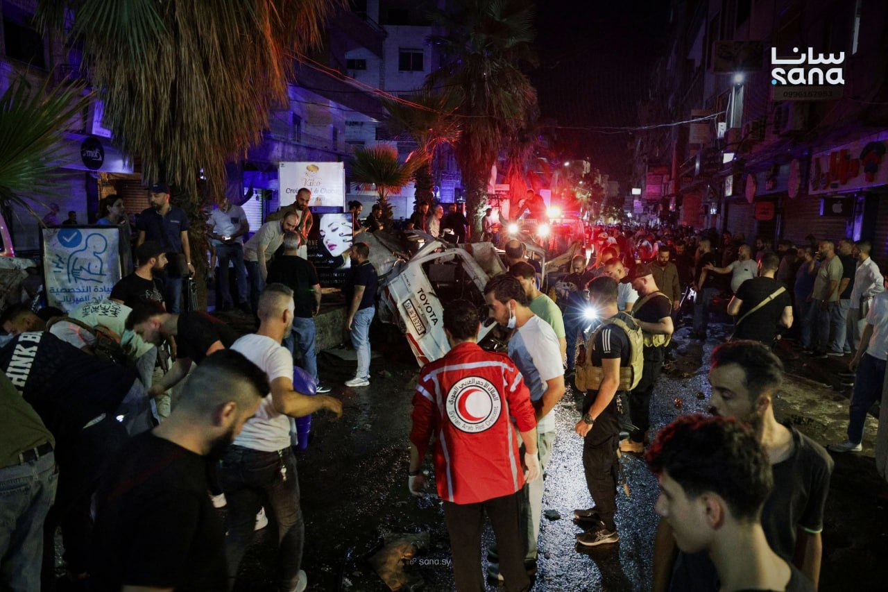 ضحايا في الانفجار الذي وقع في جرمانا (سانا)