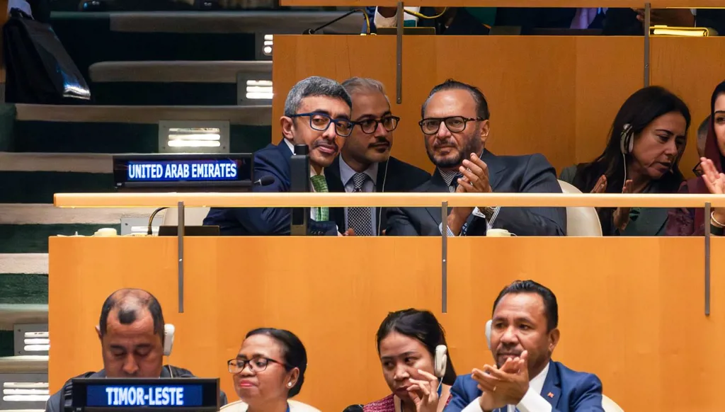 وزير الخارجية الإماراتي: لا يمكن تحقيق السلام في المنطقة حتى قيام دولة فلسطينية