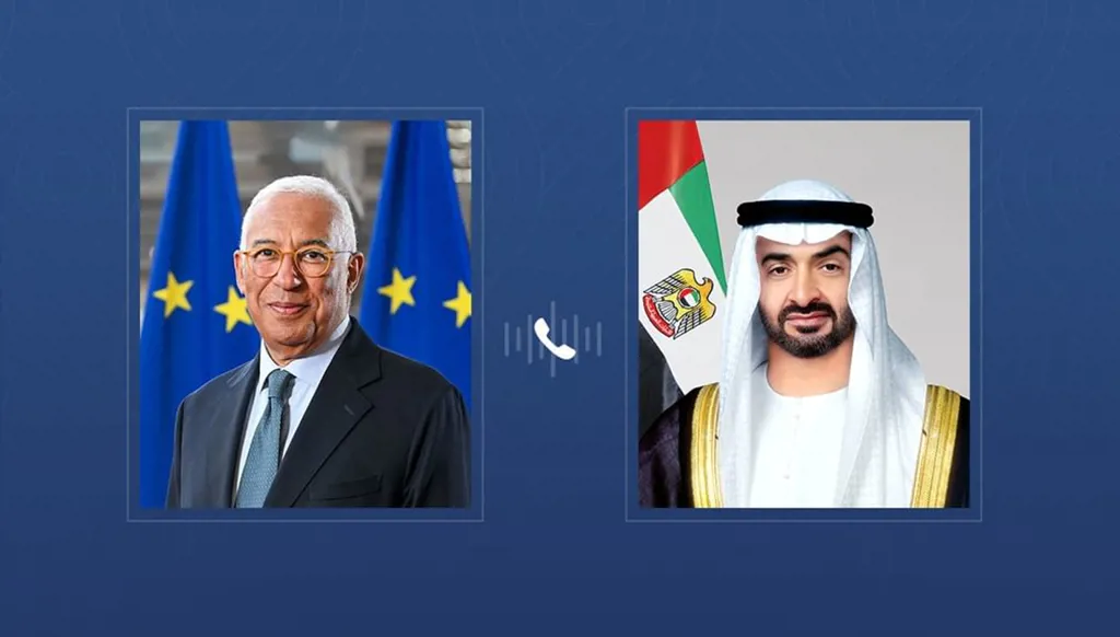 اتصال بين محمد بن زايد ورئيس المجلس الأوروبي: إدانة للهجمات الإيرانية وبحث التصعيد