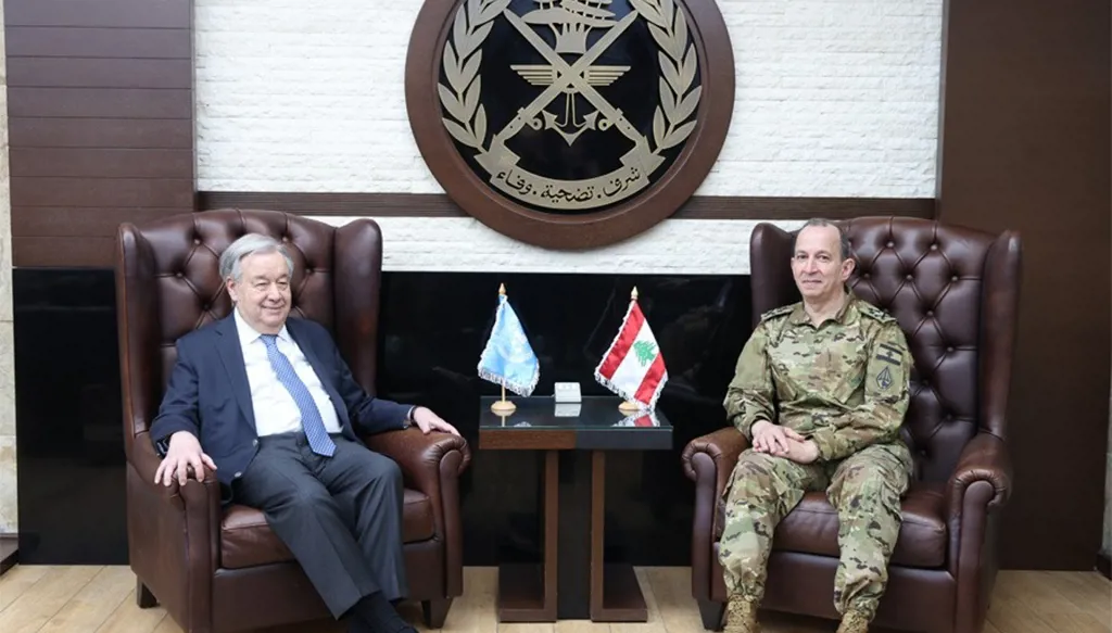 العماد هيكل يلتقي غوتيريش: تشديد على تطبيق القرارات الدولية والـ1701