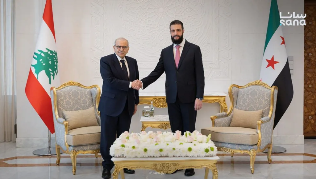 أحمد الشرع ونواف سلام (سانا).